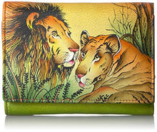 Load image into Gallery viewer, Anna by Anuschka Hand Painted Leather Women's Three Fold Wallet | Lion in Love
