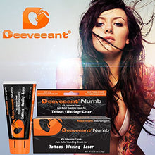 Load image into Gallery viewer, Deeveeant Numbing Cream Lidocaine Anesthetic (2oz/56g) Topical Pain Relief - Tattoos, Laser, Waxing, Microblading, Microneedling USA Made - Child Resistant Cap