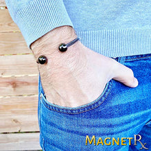 Load image into Gallery viewer, MagnetRX® Magnetic Therapy Bracelet Cuff - Twisted Cable Stainless Steel Bangle Magnetic Bracelets for Pain Relief, Balance & Energy - Elegant Golf Bracelet for Men & Women (Gunmetal | Medium)