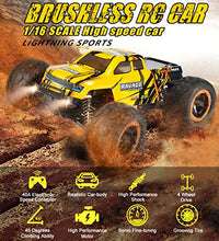 Load image into Gallery viewer, NUOKE Brushless RC Cars 60km/h with 2 Rechargeable Batteries Remote Control Truck for Adults High Speed 4WD Offroad All Terrain Waterproof Monster Truck Gifts for Boys Kids