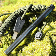 Load image into Gallery viewer, bayite 1/2 x 6 Inch Survival Drilled Flint Steel Fire Starter Ferrocerium Rod Kit with Striker-Pro Striker Paracord Landyard Handle Large