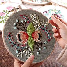 Load image into Gallery viewer, Louise Maelys Embroidery Starter Kit Full Range of Stamped Cross Stitch Kits for Beginner Including Embroidery Cloth with Pattern, Embroidery Hoop, Color Threads, Tools Kit