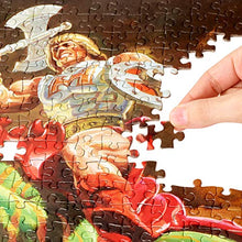 Load image into Gallery viewer, Masters of The Universe Mattel Jigsaw Puzzle with 500 Interlocking Pieces & Mini-Poster Featuring He-Man & Battle Cat, Gift for Collectors & Kids Ages 8 Years Old & Up, Orange
