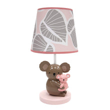Load image into Gallery viewer, Lambs & Ivy Calypso Lamp Pink/Gray Koala Nursery Lamp with Shade & Bulb