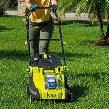 Load image into Gallery viewer, Sun Joe 24V-X2-17LM 48-Volt 17-Inch Mulching Walk-Behind Lawn Mower w/11-Gallon Grass Catcher & 6-Position Height Adjustment, Included, Cordless, Kit (w/ 2X 4.0-Ah Battery and Charger)