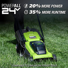 Load image into Gallery viewer, Greenworks 24V 13-Inch Cordless (2-In-1) Push Lawn Mower, 4.0Ah USB Battery (USB Hub) and Charger Included MO24B410