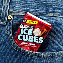 Load image into Gallery viewer, ICE BREAKERS ICE CUBES Cinnamon Flavored Sugar Free Chewing Gum, Made with Xylitol, 1.62 oz Thin Packs (6 Count)