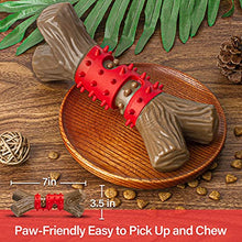 Load image into Gallery viewer, Tough Dog Toys Aggressive Chew Toys for Large Dogs, RANTOJOY Durable Dog Chew Toys for Medium Large Breed, Nylon Rubber Dog Teething Stick Toys Puppy Chewers Dogs Birthday Gift Nearly Indestructible