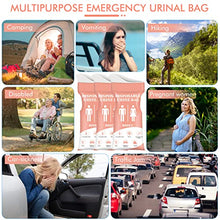 Load image into Gallery viewer, DIBBATU Disposable Urinal Bag,10 PCS 800ML Emergency Urine Bag, Unisex Urinal Bag, Portable Camping Pee Bag, Travel Urine Bags Vomit Bag for Traffic Jams, Camping, Hiking, Pregnant, Patient, Kids,Pink