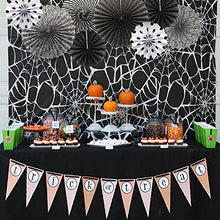 Load image into Gallery viewer, Party Hanging Paper Fans Set, Black Round Pattern Paper Garlands Decoration for Birthday Wedding Graduation Events Accessories, Set of 6