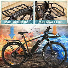 Load image into Gallery viewer, 26" Electric Bike, 350W 20MPH Electric Commuter Bicycle Adults Mountain Cargo Ebike with Removable 10.4Ah Battery, Professional 7-Speed Gears, Fender, Shock Absorption, Front Cargo Rack, Back Seat