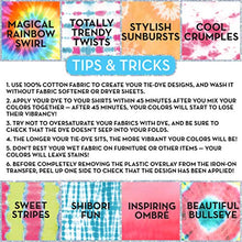 Load image into Gallery viewer, Just My Style Neon Tropics Tie-Dye Kit by Horizon Group USA, Create 15 DIY Tie Dye Projects. Kit Includes Gloves, Color Mixing Bottles, Neon Dyes, Rubber Bands + One Iron On Tropical Design