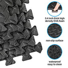 Load image into Gallery viewer, innhom Exercise Mat Gym Mat Interlocking Foam Mats EVA Foam Floor Tiles with Protective Flooring Mats for Gym Equipment Workouts, 6 Black and 6 Blue
