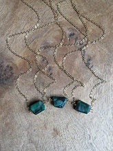 Load image into Gallery viewer, Green Emerald Necklace 16 Inch 14K Gold Filled May Birthstone Jewelry Gift
