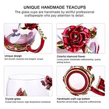 Load image into Gallery viewer, Glass Tea Cup Coffee Mugs & Gifts for Women with Spoon Beautiful Rose Flower Butterfly Glass
