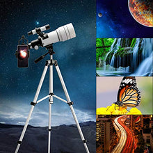 Load image into Gallery viewer, ToyerBee Telescope for Kids &Adults &Beginners,70mm Aperture 300mm Astronomical Refractor Telescope(15X-150X),Portable Travel Telescope with an Adjustable Tripod,A Phone Adapter&A Wireless Remote