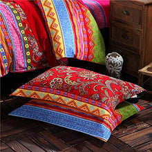 Load image into Gallery viewer, CoutureBridal Boho Striped Pillow Covers Queen 2PC Microfiber Colorful Mandala Floral Printed Bohemian Pillowcases for Hair and Skin,20"x30"