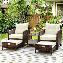 Load image into Gallery viewer, Pamapic 5 Pieces Wicker Patio Furniture Set Outdoor Patio Chairs with Ottomans