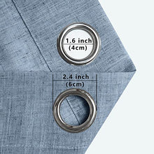 Load image into Gallery viewer, Dusty Blue Sheer Curtains 96 Inches Long for Sliding Glass Door 2 Panels Set Linen Curtains Semi Sheers for Bedroom Living Room Patio Boho Stone Blue