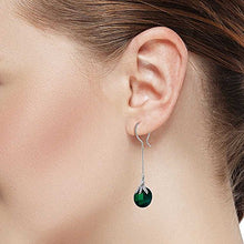 Load image into Gallery viewer, Gem Stone King 925 Sterling Silver Long Dangle Drop Earrings For Women (Round Checkerboard 12MM)