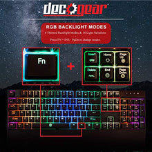 Load image into Gallery viewer, Deco Gear Mechanical Gaming Keyboard, Anti-Ghosting, Ergonomic Fixed Palm Rest, Full Customizable RGB Backlit, Carbon Fiber Design, Outemu Blue Switch, Wired, Black