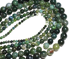 Load image into Gallery viewer, Natural Stone Beads, Moss Grass Agate Natural Stone Round Loose Green Beads for Jewelry Making 4/6/8/10/12 MM DIY Bracelet,12mm About 30pcs
