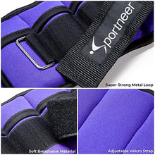 Load image into Gallery viewer, Sportneer Adjustable Ankle Weights for Women & Men,Durable Ankle Wrist Arm Leg Weights Strap for Fitness, Exercise, Walking, Jogging, Gym, Aerobics, Workout,1-5 lbs Each Pack, 2 Pack 2-10 lbs,Purple