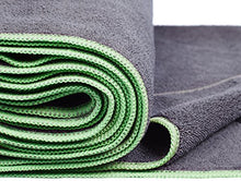 Load image into Gallery viewer, AmazonBasics Hot Yoga Mat Towel - 72 x 24 Inches, Grey And Green