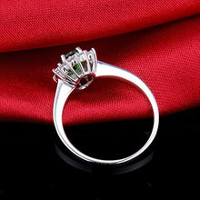 Load image into Gallery viewer, Jewelry Sets Women's Natural Green Emerald Diamond Solid 14K White Gold Ring