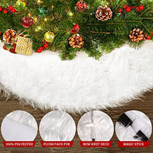 Load image into Gallery viewer, Christmas Tree Skirt, 50 Inch Thicker & Ultra Soft White Christmas Plush Tree Skirt, Machine Washable & Dryable Snowy White Fur Tree Skirt for Christmas Decorations and Ornaments