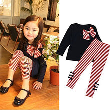 Load image into Gallery viewer, Newborn Baby Boys Girls Breathable Bowknot Dress Top Striped Pants Outfits Set Bowknot Dress