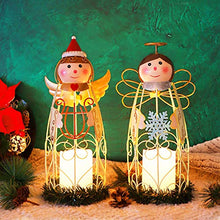 Load image into Gallery viewer, Juegoal Christmas Angel LED Candle Lantern Lights Battery Operated Lighted Christmas Table Decorations Xmas Holiday Party Decor, Set of 2