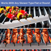 Load image into Gallery viewer, Begatter Skewers Holder, Stainless Steel Shish Kabob Rack for Grill, 14.8" Long Barbecue BBQ Skewers Rack