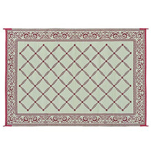 Load image into Gallery viewer, Stylish Camping 116095 6-feet by 9-feet Reversible Mat, Plastic Straw Rug, Large Floor Mat for Outdoors, RV, Patio, Backyard, Picnic, Beach, Camping (Burgundy/Beige)