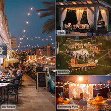 Load image into Gallery viewer, Brightown Outdoor String Lights-2 Pack 25Ft G40 Globe Patio Lights with 26 Edison Glass Bulbs(1 Spare), Waterproof Connectable Hanging Light for Backyard Porch Balcony Decor, E12 Socket Base, Black