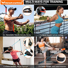 Load image into Gallery viewer, RENRANRING Resistance Bands Set, Exercise Bands with Stackable Workout Bands, Door Anchor Attachment, Handles, Legs Ankle Straps, Carry Bag for Fitness