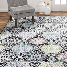 Load image into Gallery viewer, Home Dynamix Boho Andorra Transitional Damask Area Black/Pink, 7'9"x10'2"