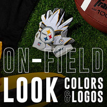 Load image into Gallery viewer, Franklin Sports Youth Football Receiver Gloves For Kids, NFL Team Logos and Silicone Palm