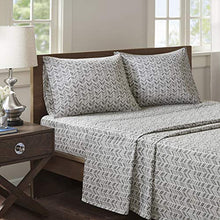 Load image into Gallery viewer, Madison Park Essentials Sheet Set Printed Ultra Soft, Full, Grey