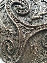 Load image into Gallery viewer, Gifts & Decor Pagan Wiccan Tripple Goddess Triskele Serpent Wall Plaque Maiden Mother Crone
