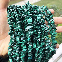 Load image into Gallery viewer, favoramulet 5-8mm Malachite Tumbled Stone Chip Beads for Jewelry Making, Irregular Shaped Healing Crystal Loose Beads Strand, 66" (2 Strands)