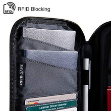 Load image into Gallery viewer, tomtoc Family Passport Holder with a Sim Card Slot and Eject Pin, RFID Blocking Travel Passport Wallet, Waterproof Ticket Document Organizer Bag with Chain Strap, Up to 6 Passports 9 Credit Cards