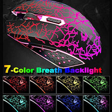 Load image into Gallery viewer, Wireless Gaming Keyboard and Mouse,Rechargeable Rainbow Backlit Keyboard Mouse with 3800mAh Battery,Mechanical Feel Gaming Keyboard,7 Color Gaming Mute Mouse,Gaming Mouse Pad for PC Gamers(Black)