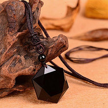 Load image into Gallery viewer, COOLSOME Obsidian/Tiger-stone Natural Stone Amulet Hexagram Pendant Necklace for Him/Her Couples Men Women (Hexagon)