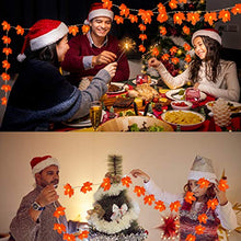 Load image into Gallery viewer, Thanksgiving Decorations Lighted Fall Garland, Fall Maple Leaves String Lights for Indoor Outdoor Total 32 ft 100 LED Maple Leaves Light,Halloween String Lights Fall Decor for Home Holiday