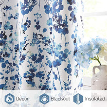 Load image into Gallery viewer, KGORGE Printed Blakcout Curtains Drapes Room Darkening Bedroom Curtains Eco-Friendly 100% Privacy Window Treatment for Living Room Patio Sliding Glass Door, 2 Panels (52" x 95", Blue)