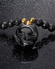 Load image into Gallery viewer, Lightock Lava Rock with Black Obsidian Fox Anklet Bracelet For Women Essential Oil Diffuser Lucky Gifts