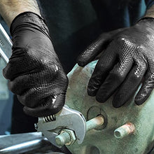 Load image into Gallery viewer, GLOVEWORKS HD Industrial Black Nitrile Gloves with Diamond Grip Box of 100, 6mil, Size Large, Latex, Powder Free, Textured, Disposable, GWBN46100-BX