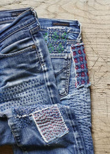 Load image into Gallery viewer, The Mending Directory: 50 Modern Stitch Patterns for Visible Repairs (Landauer) Iron-On Patterns Included - Mend Your Clothes, Practice Sustainable Fashion, Save Money, and Build Your Sewing Skills