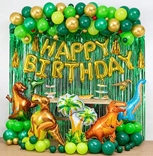Load image into Gallery viewer, Dinosaur Birthday Party Decorations&Balloons Arch Garland Kit(Gold,Green),Dinosaurs Balloons,Happy Birthday Balloons,Curtains,for Dino Themed Kid's Party,Shower,Celebration.